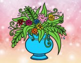 Coloring page A vase with flowers painted byalexadra