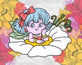 Coloring page Fairy on a flower painted bybbbb