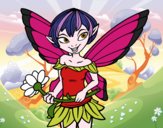 Coloring page Fairy with daisy  painted bybbbb