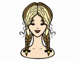 Coloring page hairstyle: two braids  painted byNerak