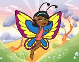 Coloring page Happy butterfly fairy painted bybbbb