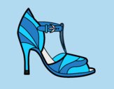 Coloring page High heel shoe with uncovered tip painted bylorna