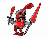 Knight with sword and spear