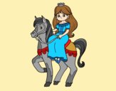 Coloring page Princess and steed painted bylorna