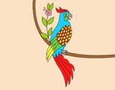 Coloring page Parrot tattoo painted bylorna