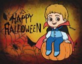 Coloring page Vampire for Halloween painted byfawnamama1