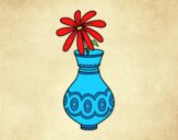 Coloring page A flower in a vase painted bylorna