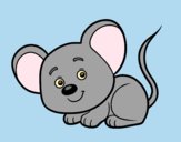 Coloring page A little mouse painted bylorna