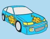 Coloring page Car with flames painted bylorna