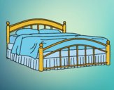 Coloring page Full-size bed painted bylorna