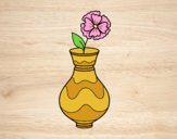 Coloring page Poppy with vase painted bylorna