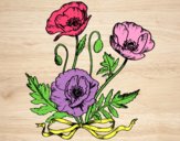 Coloring page Some poppies painted bylorna