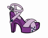 Coloring page Cross heel with platform painted bySamantha