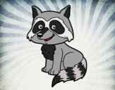 Coloring page A young raccoon painted bybbbb
