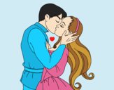 Coloring page Kiss of love painted bylorna