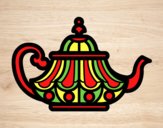 Coloring page Arabic Teapot painted bylorna