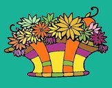 Coloring page Basket of flowers 7 painted byNita