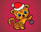 Coloring page Christmas tiger painted byPiaaa