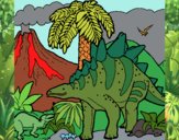 Coloring page Family of Tuojiangosaurus painted byPiaaa