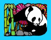 Coloring page Panda and bamboo painted byPiaaa