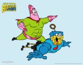 Coloring page SpongeBob - Superawesomeness and Invincibubble painted byPiaaa