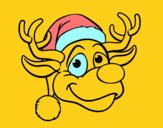 Coloring page Reindeer face Rudolph painted byNIKOS