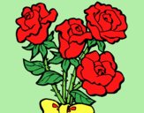 Coloring page Bunch of roses painted bylorna