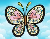 Coloring page Butterfly mandala painted byANIA2