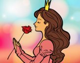 Coloring page Princess and rose painted bySkye