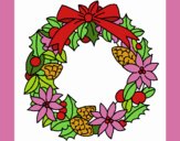 Coloring page Wreath of Christmas flowers painted byDaisy66