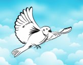 Coloring page White dove painted byAnia