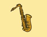 Coloring page A tenor saxophone painted byLornaAnia
