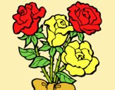 Coloring page Bunch of roses painted byLornaAnia