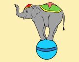 Coloring page Equilibrist elephant painted byLornaAnia