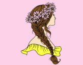 Coloring page Hairstyle with braid painted byLornaAnia