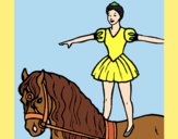 Coloring page Trapeze artist on a horse painted byLornaAnia