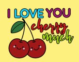 Coloring page I love you cherry much painted bybbbb