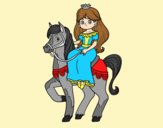 Coloring page Princess and steed painted byLornaAnia