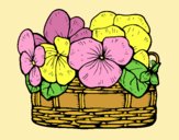 Coloring page Basket of flowers 12 painted byLornaAnia