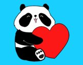 Coloring page Panda Love painted byLornaAnia