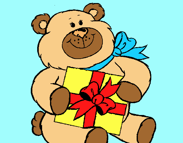 Bear with present