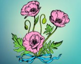 Coloring page Some poppies painted byLornaAnia