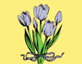 Coloring page Tulips with a bow painted byLornaAnia