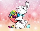 Bunny with Easter eggs