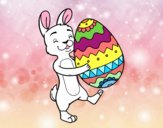 Bunny with huge Easter egg