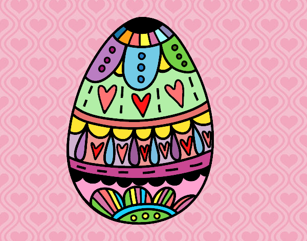 Easter egg with hearts