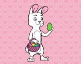 Little bunny with easter egg