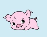 Coloring page Baby piggy painted byLornaAnia