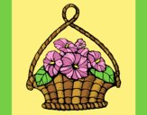 Coloring page Basket of flowers painted byLornaAnia