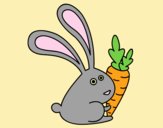 Coloring page Rabbit with carrot painted byLornaAnia